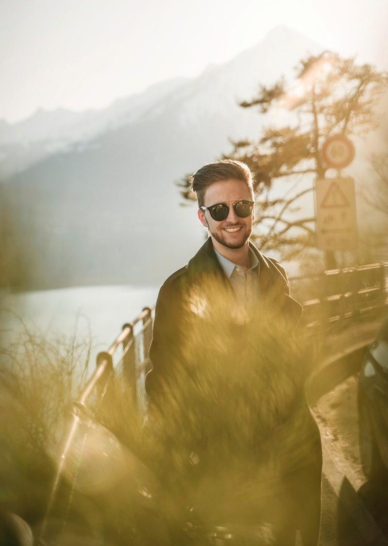 man smiling in nature good caption for smile pic