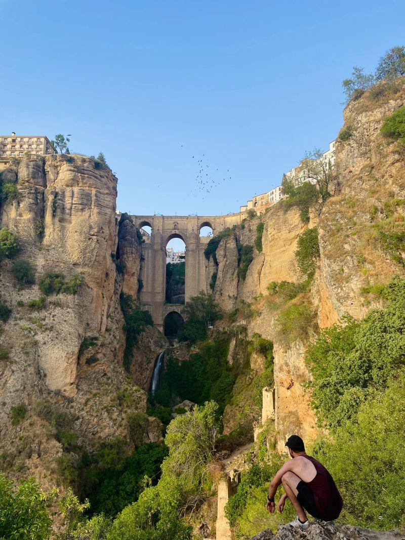 kevin watching the puente nuevo in ronda