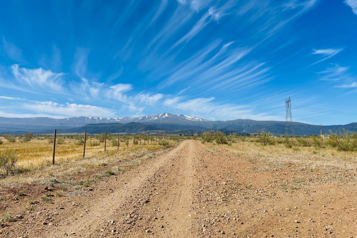 hiking trail with mountain view