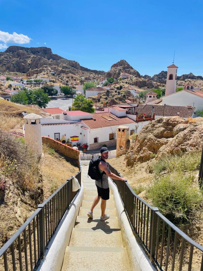 kevin walking in the barrio de las cuevas