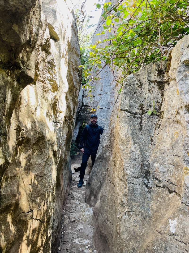 kevin in the rocks corridor