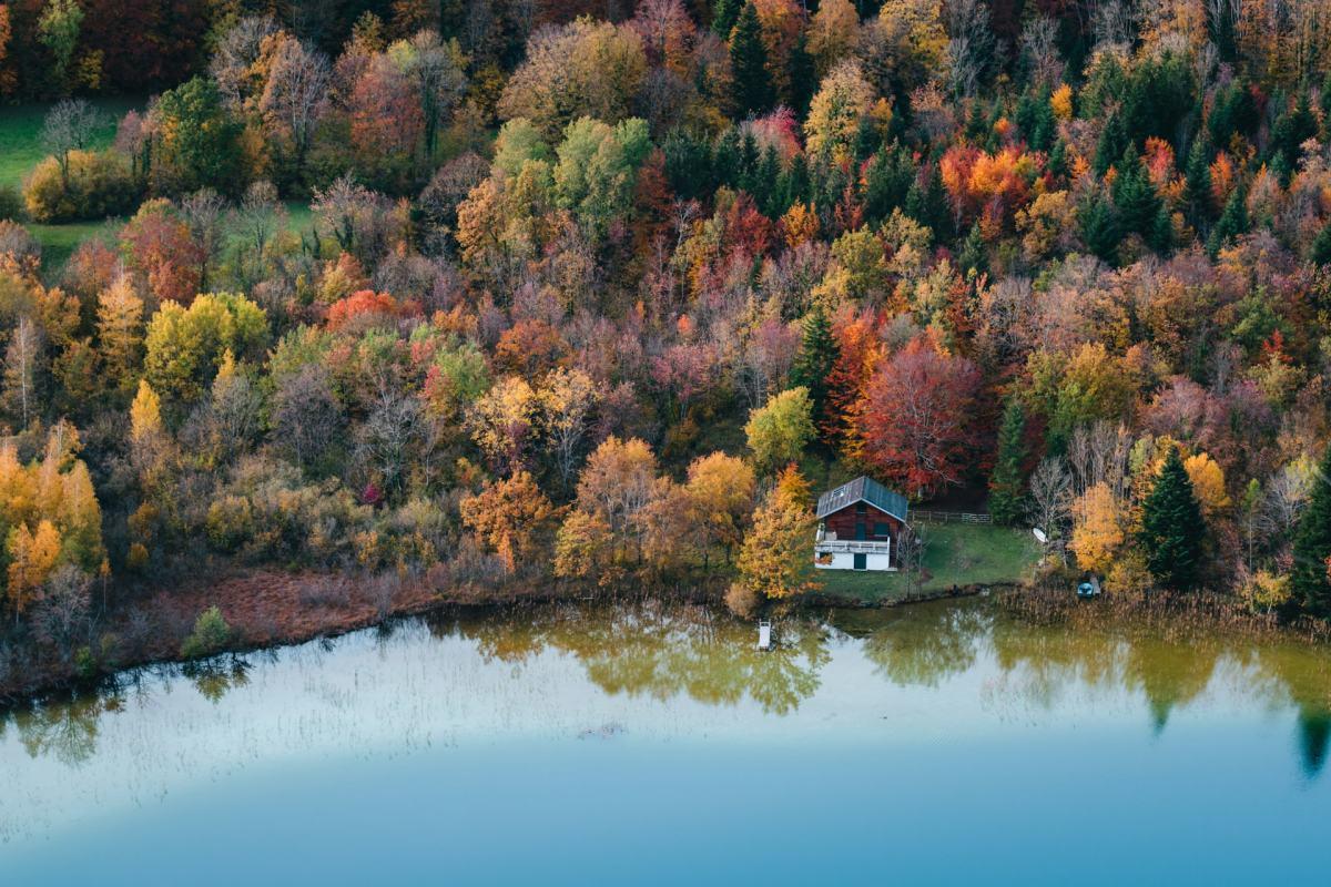 vibrant autumn colors in jura france