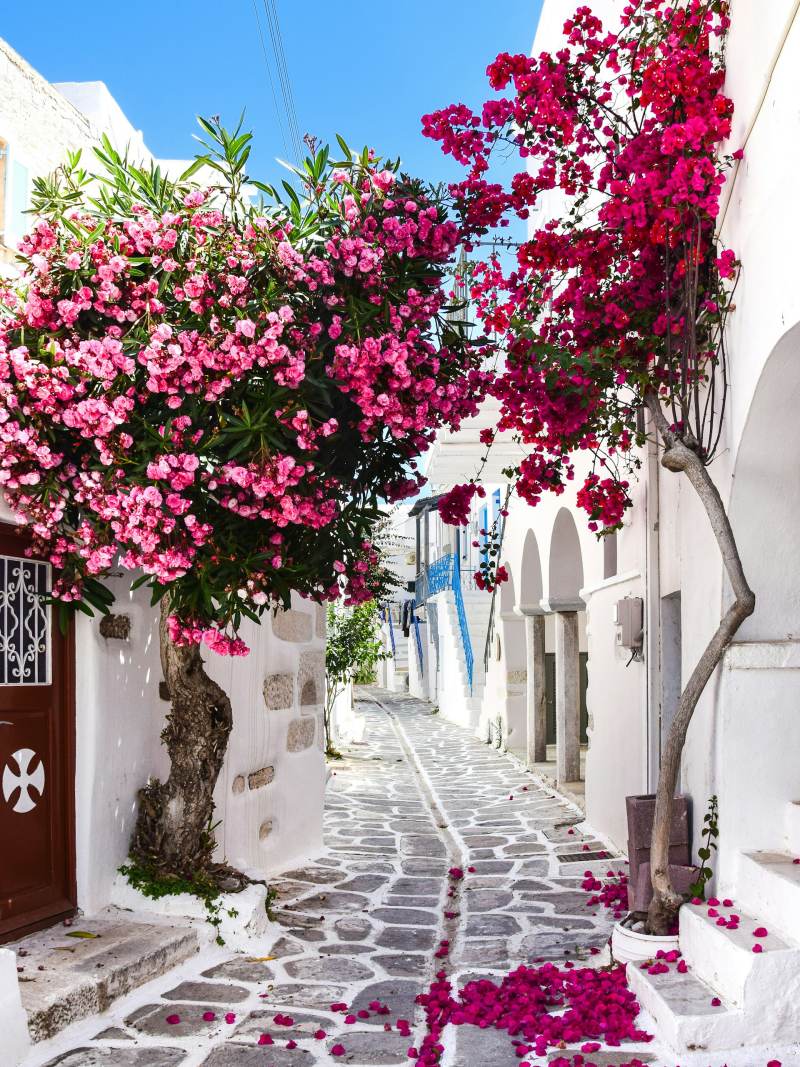 streets in paros greece