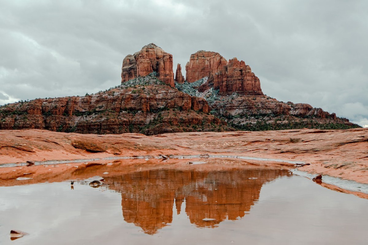 sedona under the snow in february