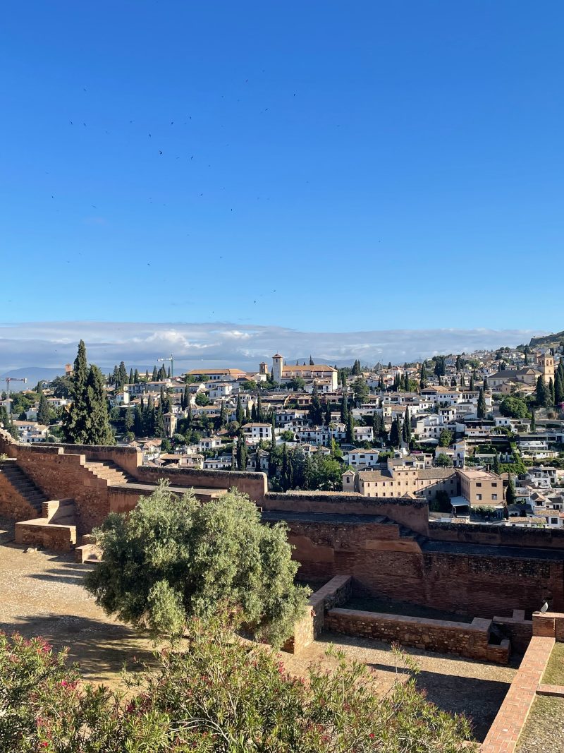 view of granada from alhambra entrance