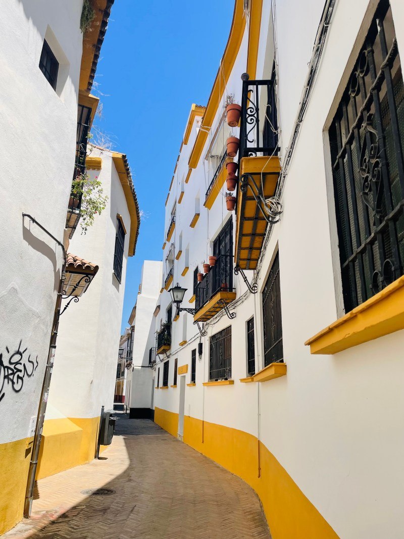 barrio santa cruz white and yellow street