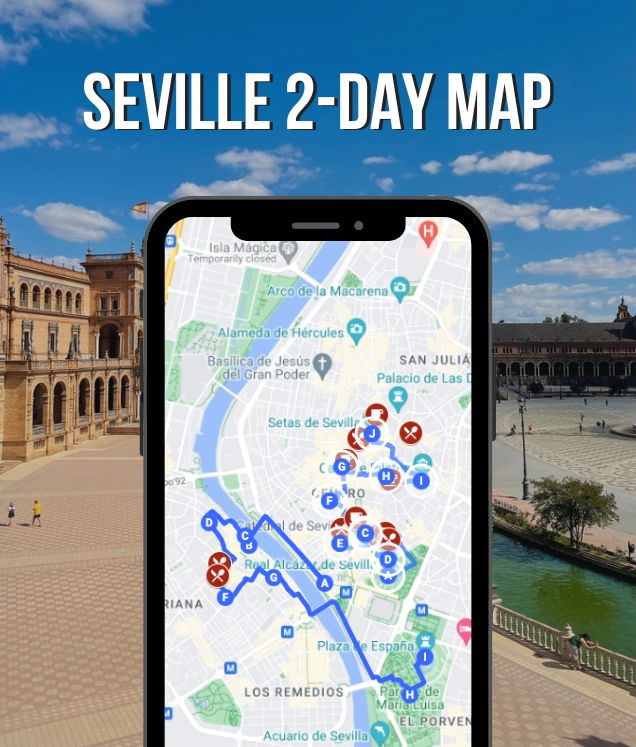 2 days in seville free map