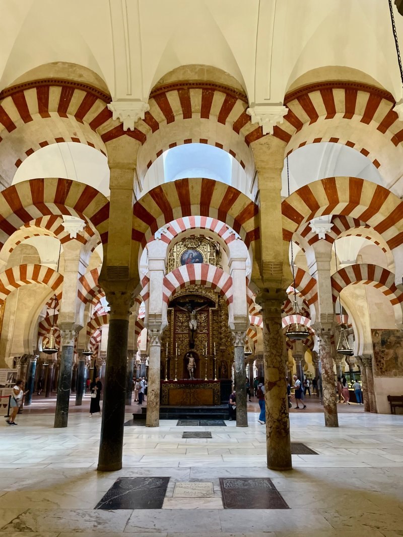 inside the mezquita in cordoba